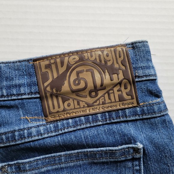 Jean shorts 5ive Jungle & Co men's vintage blue denim bermuda new old stock NWT - Picture 10 of 14